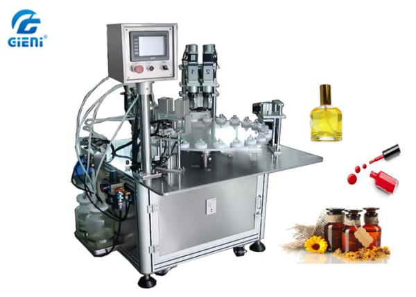 Cheap Rotary Type Nail Polish Filling Machine PLC Control With 30 Bottles Per Minute for sale