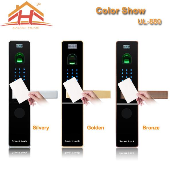 Cheap Home Automation RFID Card Door Lock With Optical or Capacitive Fingerprint Sensor for sale