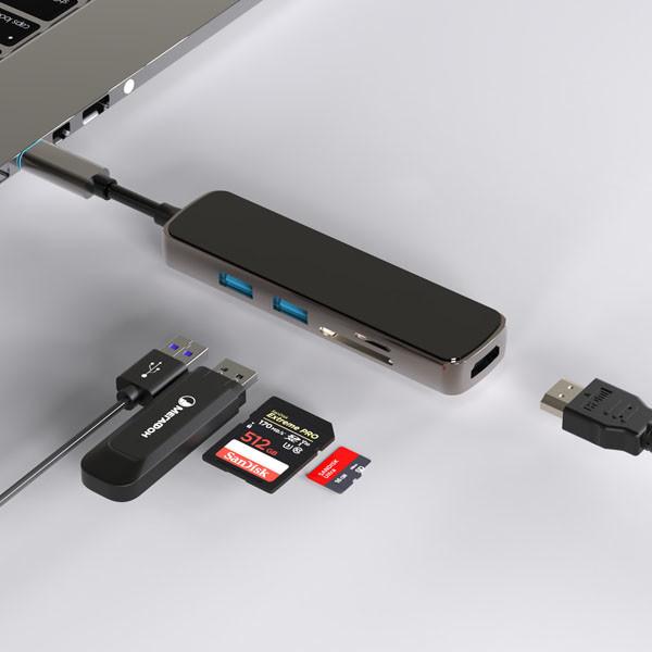 Cheap Docking Station USB C Hub HDMI Adapter 5Gbps With MicroSD TF Card Reader for sale