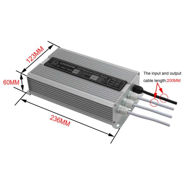 Cheap 200w led waterproof power supply 12v  IP67 LED transformer Adapter for LED Light for sale