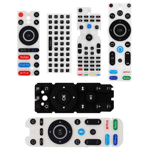 Cheap Silicone Rubber Keypad Remote Keypad Customized Laser Carving Conductive Rubber Buttons Silicone Keyboard Keycaps for sale