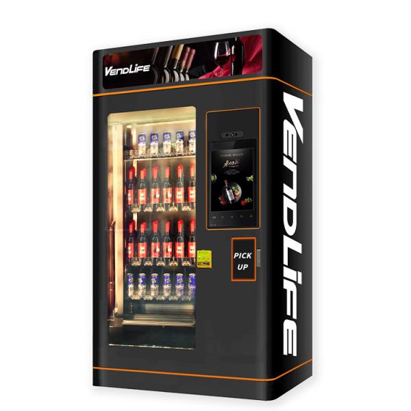 Cheap OEM Wine Vending Machines , Gapless elevator vending machine Explosionproof for sale