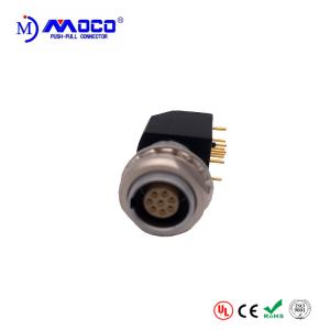1B 8 Pins Circular Push Pull Connectors With EXG Elbow Socket For Printed Circuit