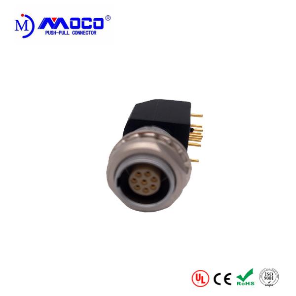 1B 8 Pins Circular Push Pull Connectors With EXG Elbow Socket For Printed
