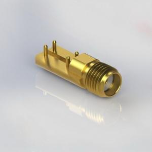 China Edge Mount SMA PCB Connector Female 4 Pole To PCB RF Coaxial 26.5GHz With 015 Pin on sale