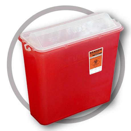 Cheap 4.6 Litre Sharps disposal container, Sliding Lid, Red,Sharps Container  | WinnerCare for sale