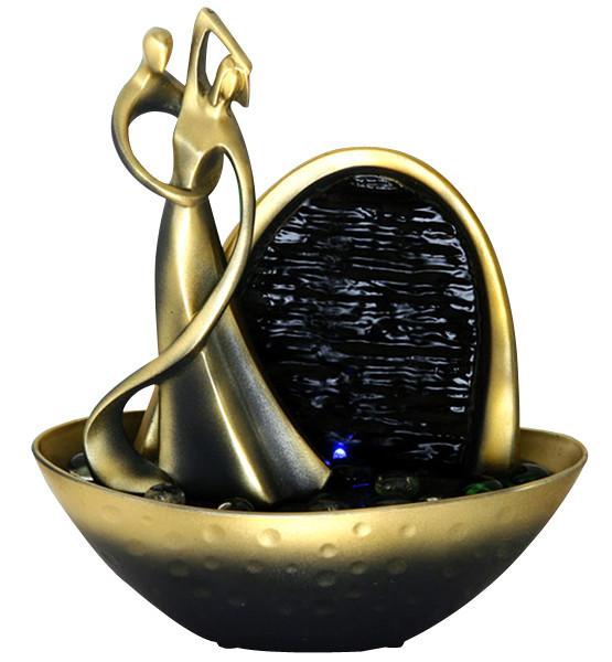 Cheap Golden Color Decorative Table Top Water Fountains In Dancer Shape for sale
