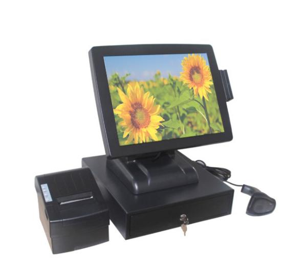 Cheap Stable Dual Core 1.8Ghz Touch Screen Pos System DDR3 - 2G With Cash Drawer for sale