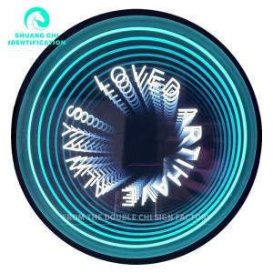 China Adaptor Powered Hd Tempered Glass Background Led Light Box Infinite Mirror 3d Custom Led Neon Sign on sale