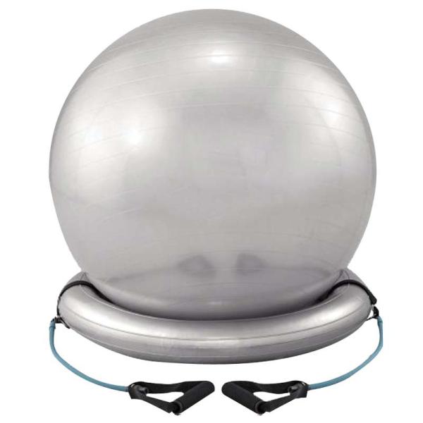 Cheap PVC Base Large Exercise Ball Ring Inflating 55cm Anti Burst Stability Resistance Band for sale