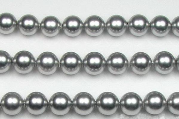 Cheap DIY Handmade 8mm Light Gray Round Shell Pearl Strand Wholesale Online for sale