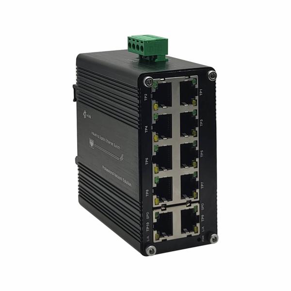 Cheap 10 Port 10/100/1000T Compact Ethernet Switch 12-48VDC Power Input for sale