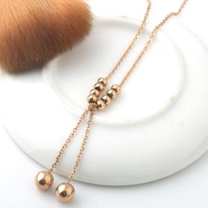 Best Round beads Stainless Steel Jewelry Necklace, Pendant bead necklaceswith rose gold color wholesale