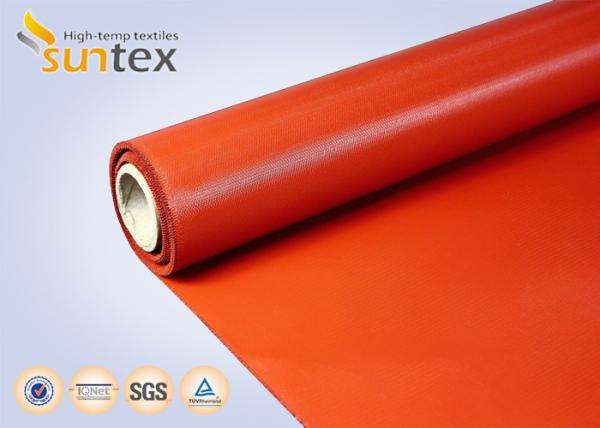 Cheap 17 OZ. Red Silicone Coated Fiberglass Fabric For Welding Blankets & Curtains for sale