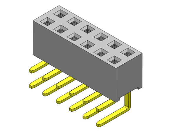 Cheap 2.54mm Dual Row R/A Dip TYPE PCB Header Connector 2*2PIN To 2*40PIN for sale