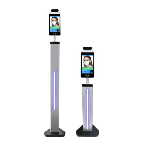 Cheap Floor Standing Face Recognition Temperature Measuring Kiosk With 8" LCD Display for sale