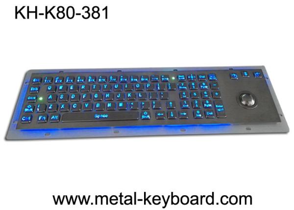 Cheap Rugged Backlit Metal Keyboard with Ergonomics Design Trackbal , USB interface for sale