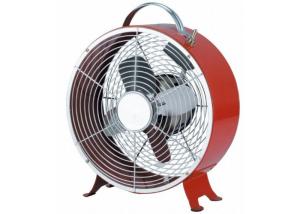 Stand Round Base Small Electric Fan Alarm Clock / Retro Metal Desk Fan