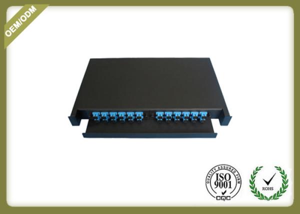 Cheap 1U 19' Sliding 24 Port Fiber Optic Patch Panel Rack Mount , Optical Distribution Frame for sale