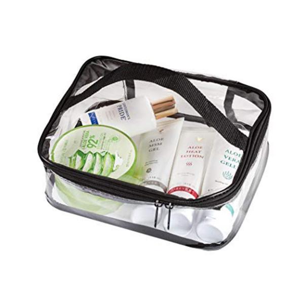 Cheap Waterproof Transparent PVC Train Case with Top Handle for Travel for sale