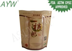 Dried Nuts FDA Approved Stand Up Zipper Bags Multiple Uses With Viewing Window
