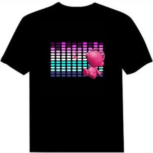 China Flashing Glowing Sound Activated LED T Shirt 2xAAA on sale