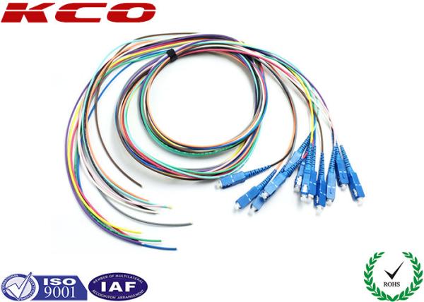 Cheap 12 colors PVC Fiber Optic Pigtail Single Mode FTTH Fiber to The Home SC Type for sale