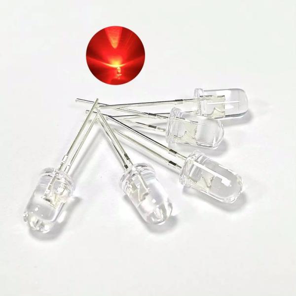 Cheap Indicator Diode 660nm Red Color Round Clear Lens With Stopper Anti-Rust Dip LED Diode for sale