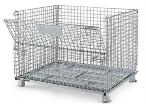 Metal Stackable Welded Wire Containers Collapsible Wire Mesh Containers