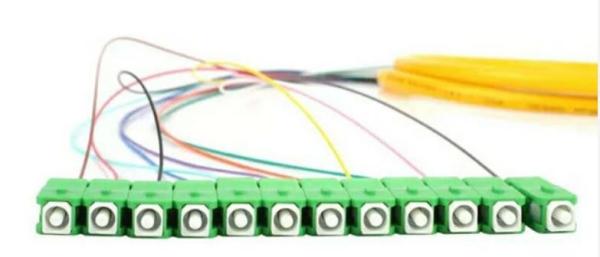 Cheap 12 Core Fiber Optic Pigtail Sc APC Upc Fiber Simplex Pigtail Unjacketed Color Coded for sale