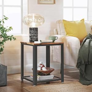 Square Small Side Table, Industrial Side Table, Rustic End Table, LET41X
