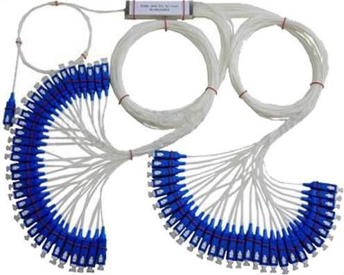 Various coupling ratio 1 × 8 PLC SC Fiber Optic Splitter combines or splits