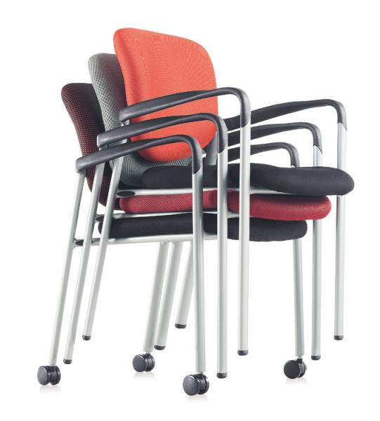Cheap Breathable Mesh Stackable Meeting Chairs For Conference Room Blue for sale