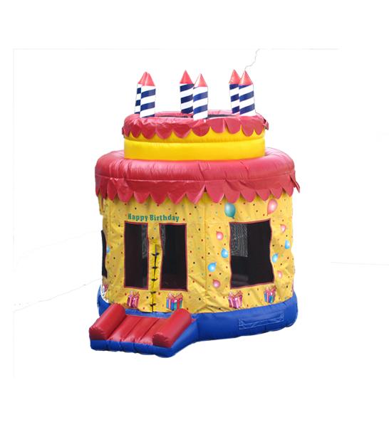 Cheap Inflatable Round Circle Birthday Cake Bouncy Castle 4*4*4.5m for sale