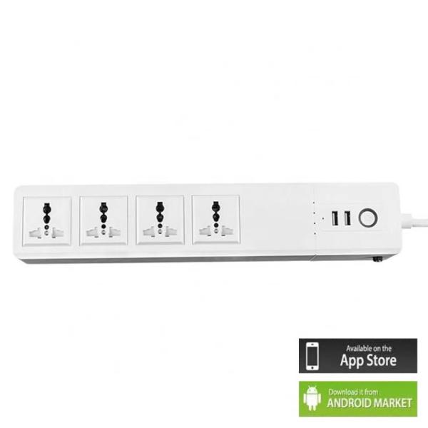 Cheap For Tuya Smart Home Us Uk Eu Universal  Socket Power Meter Smart Plug Wifi Power Stripe for sale