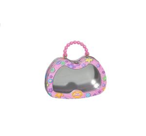 Bead Chain Handle Tin Box With Window Specially Shape Ecofriendly Material