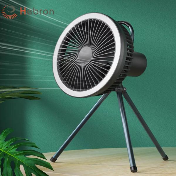 Cheap LED Night Light Hanging Tripod Portable Fan 4 Speed Strong Wind Portable Camping Fan for sale