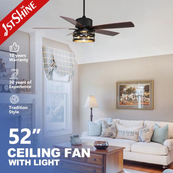 Cheap 5 MDF Blades Industrial Style Ceiling Fan With Remote Control Light for sale