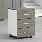 Best Grey Office Wooden Filing Cabinets 3 Drawer Movable File Cabinet With Wheels wholesale
