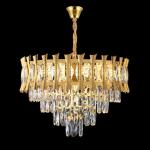 Retractable Crystal Chandelier Ceiling Fan With Light And Remote Control