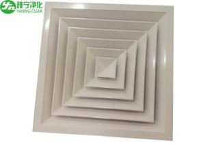 Air Pipe Inlet Square White Aluminium Grille Directional Air Diffuser For Cleanroom