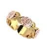 Buy cheap 14K Tri Color Flower And Leaf Engagement Ring Thickness 2mm Width 6mm from wholesalers