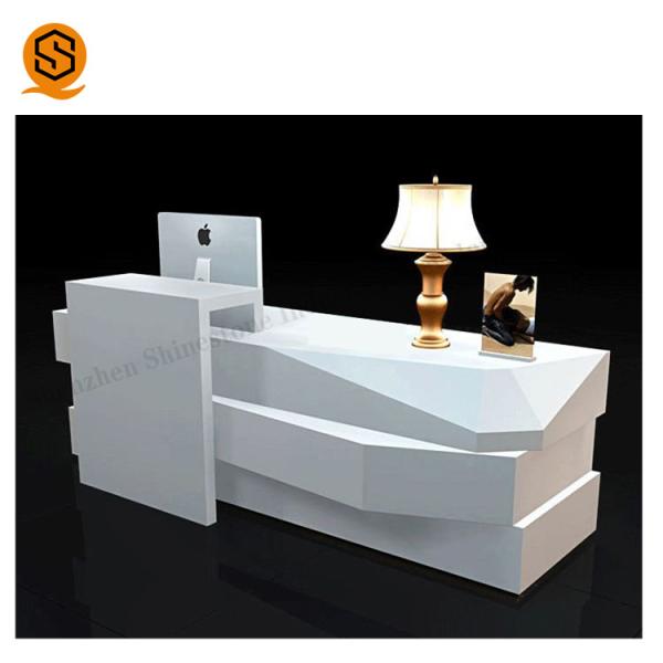 Cheap Solid Surface 2 Person Reception Desk With Seamless Joint for sale