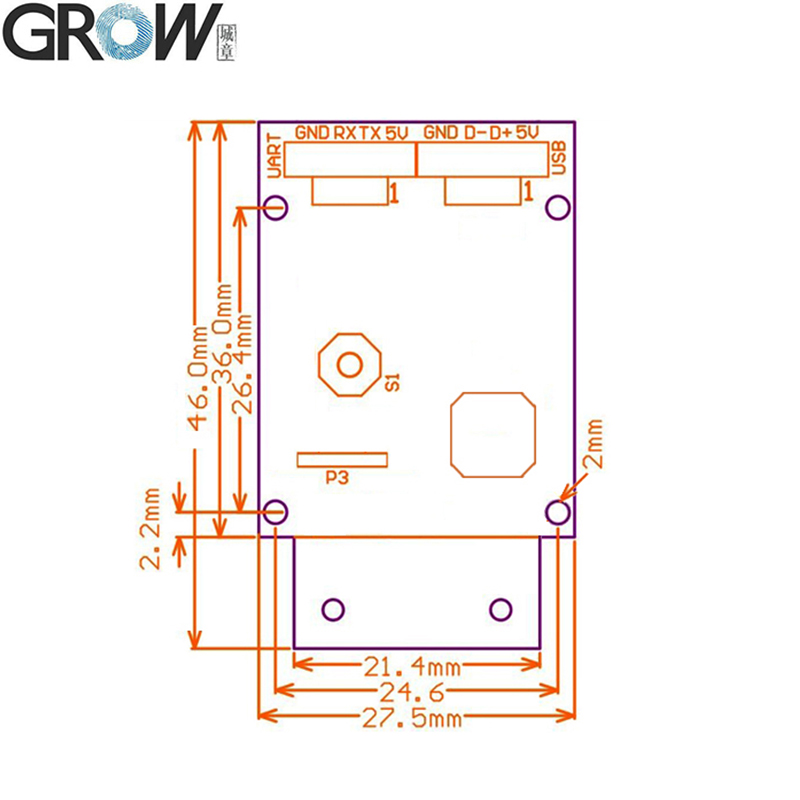 Grow GM65 USB Uart Interface 1d 2D Barcode Scanner Module