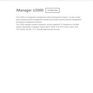 HUAWEI Software iManager U2000 NMS