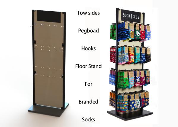 Cheap Customized MDF Branded Display Stands Wood Floor Stands For Socks for sale