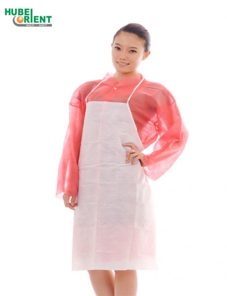 Anti Water Disposable Nonwoven Apron With Neck Threadlike Ties