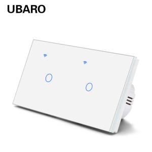 Best 146*86mm 2 Gang Fireproof Tuya Smart Home WIFI Light Switch With Remote Control Electric Switch 240V Voice Control wholesale