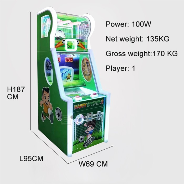100W Amusement Game Machines Prizes Happy Soccer 3 II Shooting Ball Game