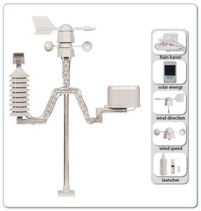 China Temperature Sensor Rain Gauge Weather Station For Indoor And Outdoor -40 To 60 ° C Range on sale